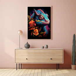 Vibrant Chameleon Art Poster
