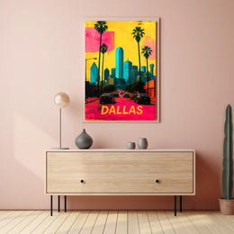 Vibrant Dallas Skyline Poster