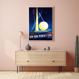 New York Worlds Fair Cityscape Poster Retro Wall Art