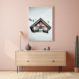 Winter Cabin Serenity Poster