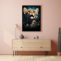 Mystical Jungle Leopard Surreal Art Poster Print