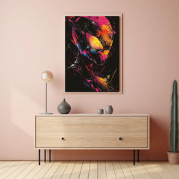 Spider Hero Abstract Art Poster: Vibrant Colors