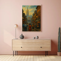 Historic Cityscape Poster Impressionist Nostalgic Home Decor