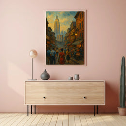 Historic Cityscape Poster Impressionist Nostalgic Home Decor