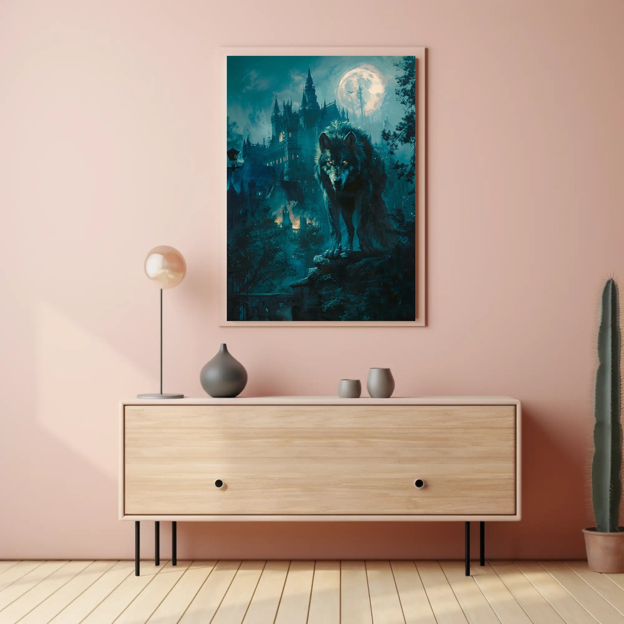 Moonlit Guardian Art Print Poster for Home Decor and Wanderlust Lovers PosterGoat