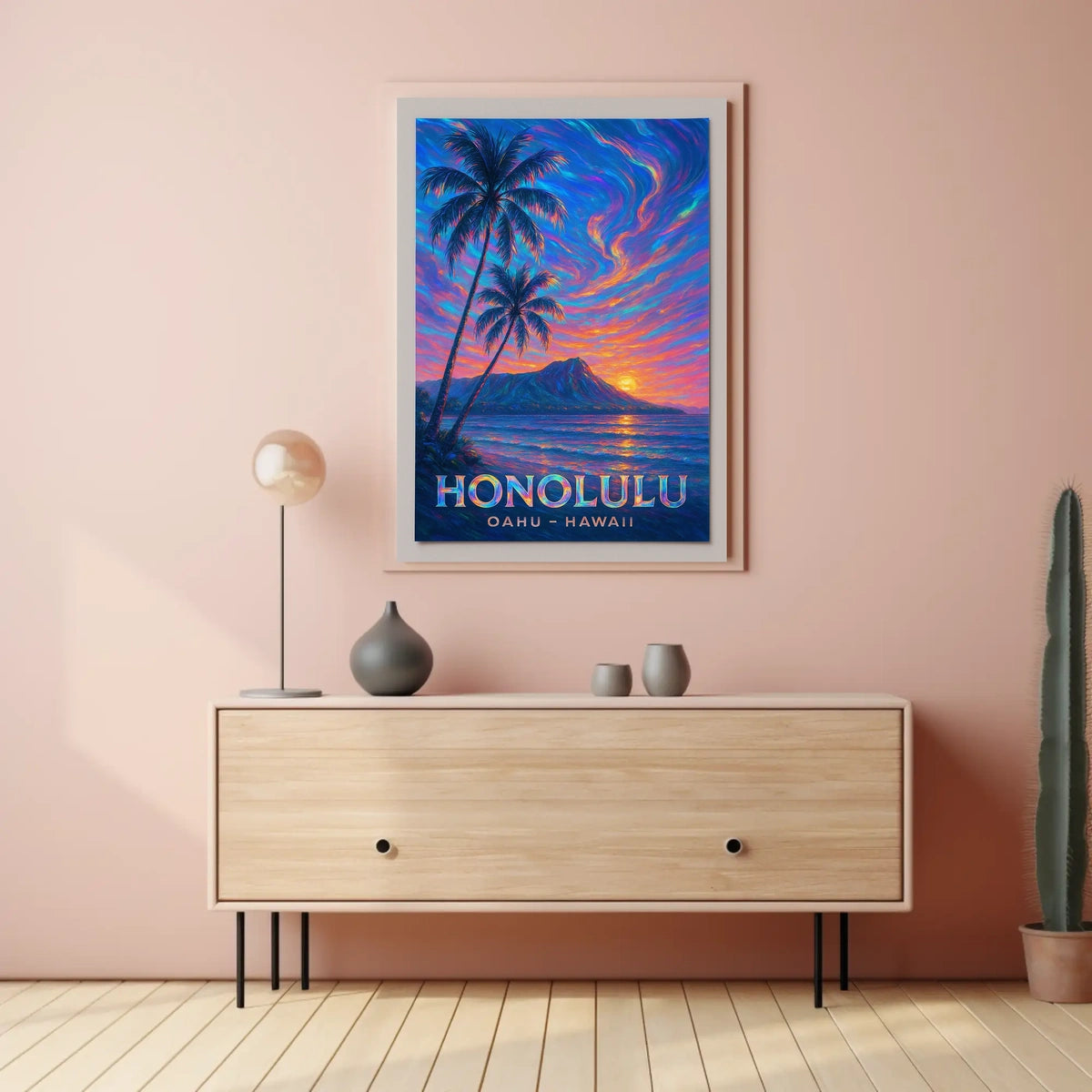 Honolulu Sunset Oahu, Hawaii Poster