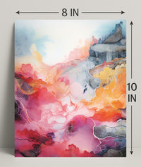 Abstract Colorful Waves Abstract Poster