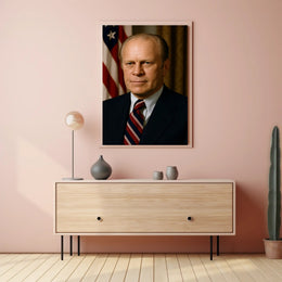 Presidential Portrait with American Flag Historical Poster