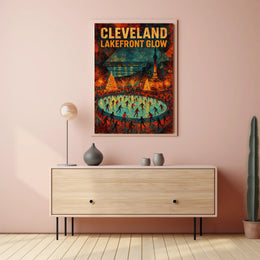 Cleveland Lakefront Glow Poster