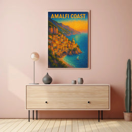 Amalfi Coast Poster 18x24 Coastal Wall Art Travel Decor