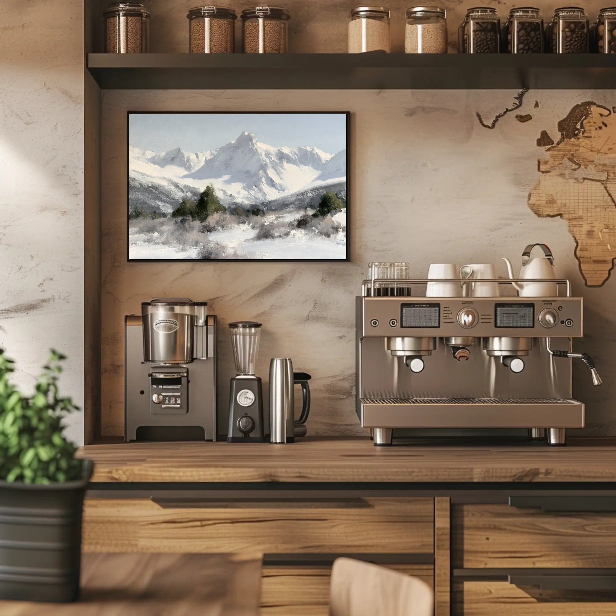 Serene Snowy Peaks Poster