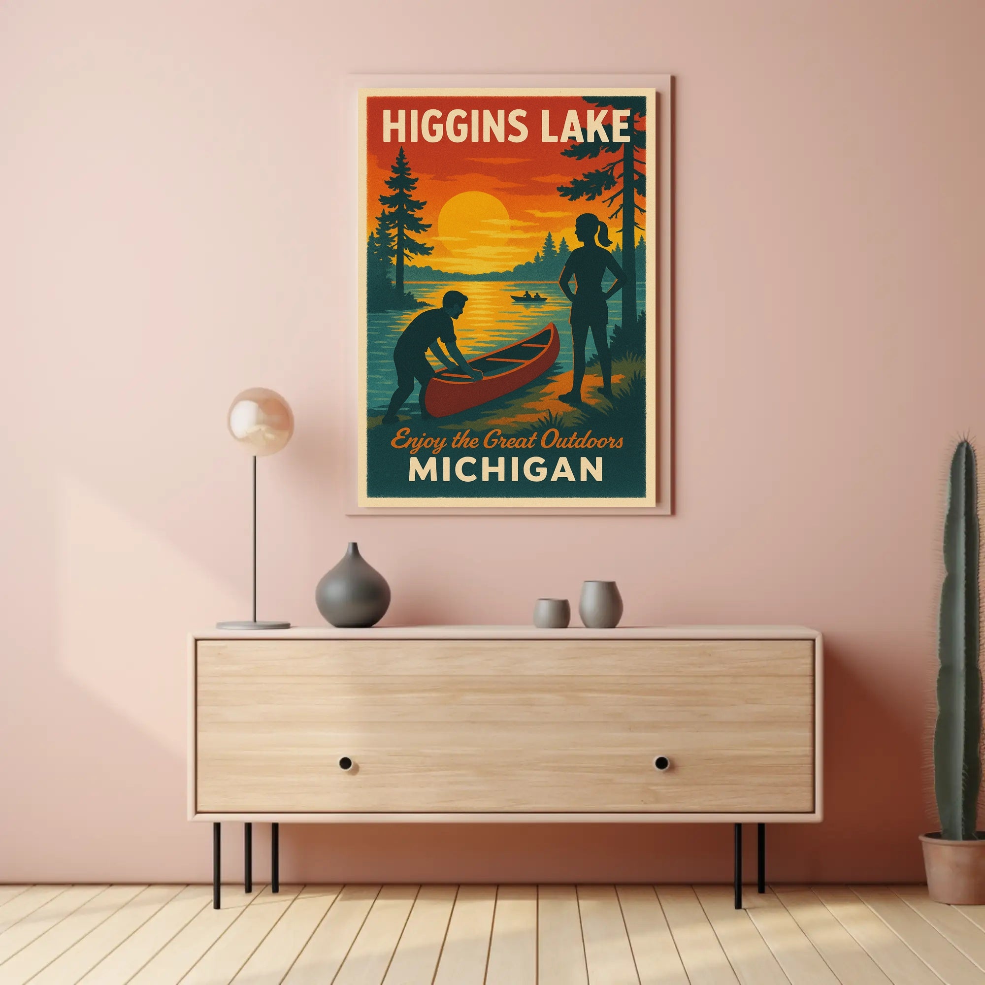 Higgins Lake Sunset Travel Poster