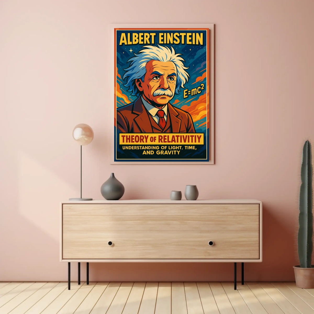 Albert Einstein Relativity Theory Cosmic Scenic Science Lovers Modern Decor Wall Art Poster