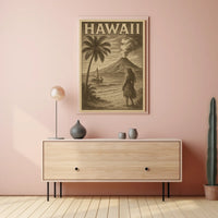 Hawaii Vintage Travel Decor Poster