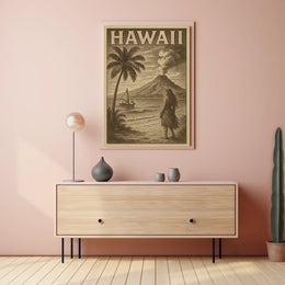 Hawaii Vintage Travel Decor Poster