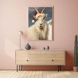 Festive Mountain Goat Poster