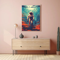 Astronaut in Cosmic Waters Poster