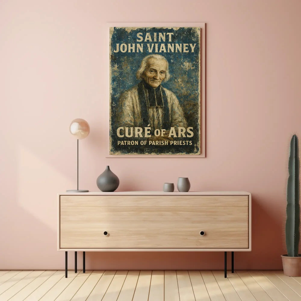 Saint John Vianney Revered Clerical Art Poster