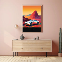 Sleek Modern Sports Car Futuristic Sci-Fi Poster