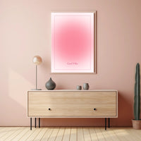 Good Vibes Soft Pink Minimalism Motivational or Quote Poster PosterGoat