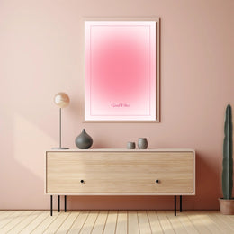 Good Vibes Soft Pink Minimalism Motivational or Quote Poster PosterGoat