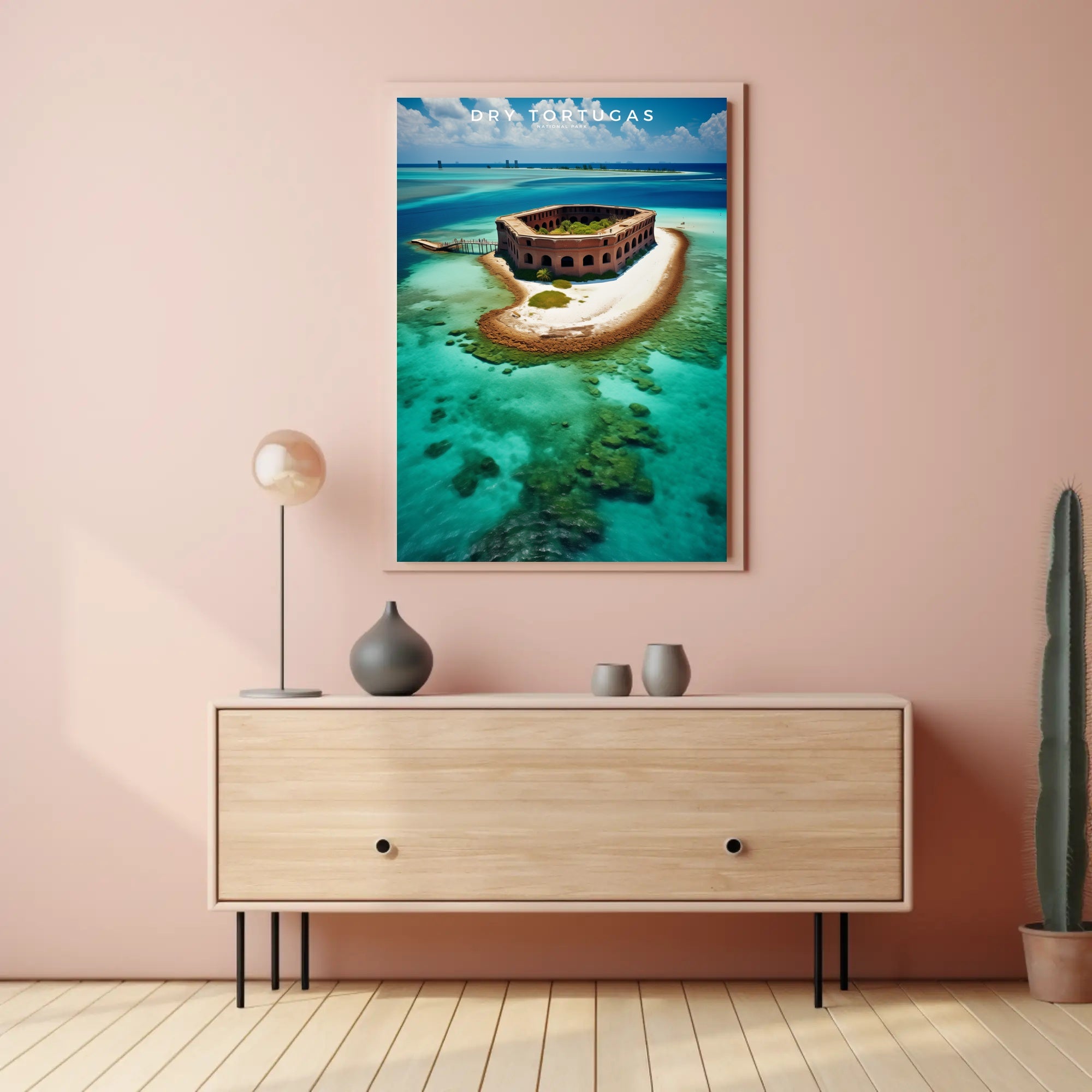 Dry Tortugas Travel Poster Vintage Coastal Wall Art