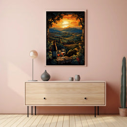 Sunset Vineyard Serenity Poster