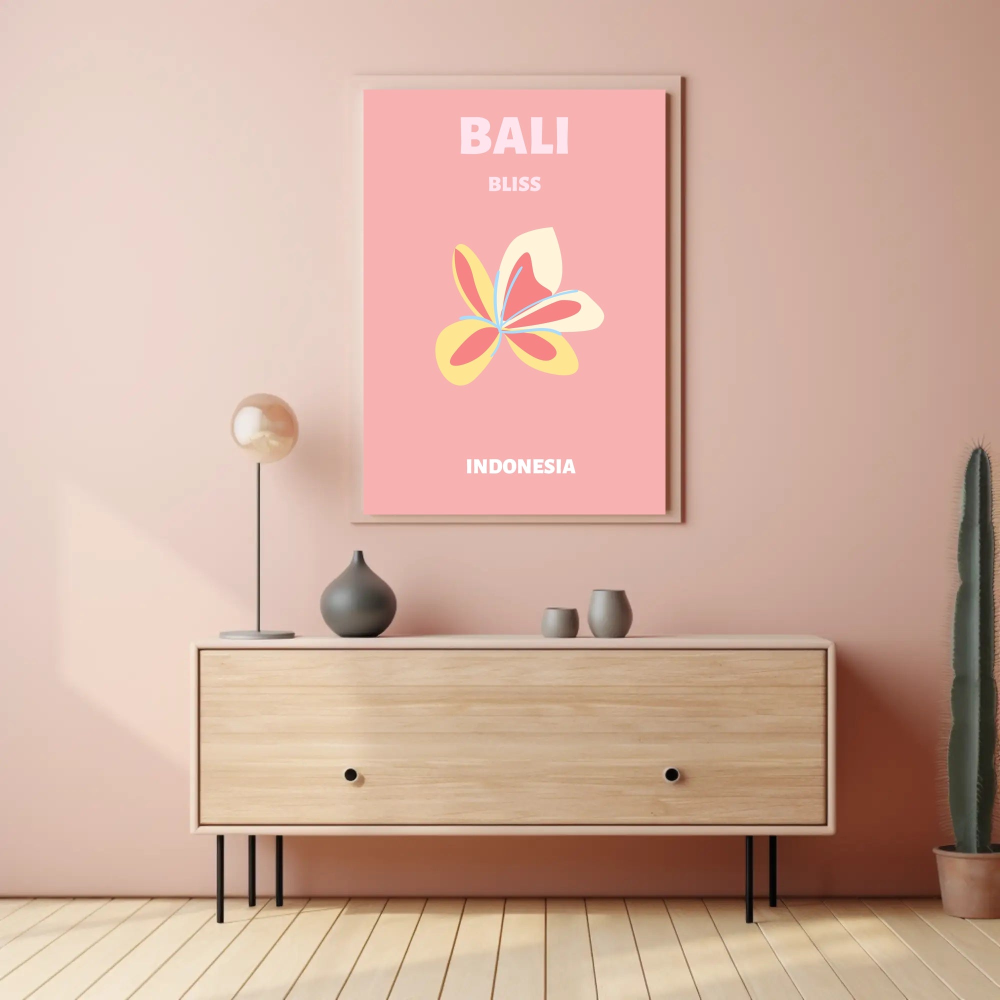 Bali Bliss Pastel Paradise Travel Poster PosterGoat