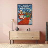 Mrs. Claus Reindeer Show Festive Fantasy Mythology Poster