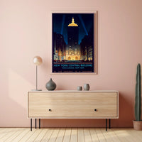 New York Central Building NYC Poster Vintage Wall Art