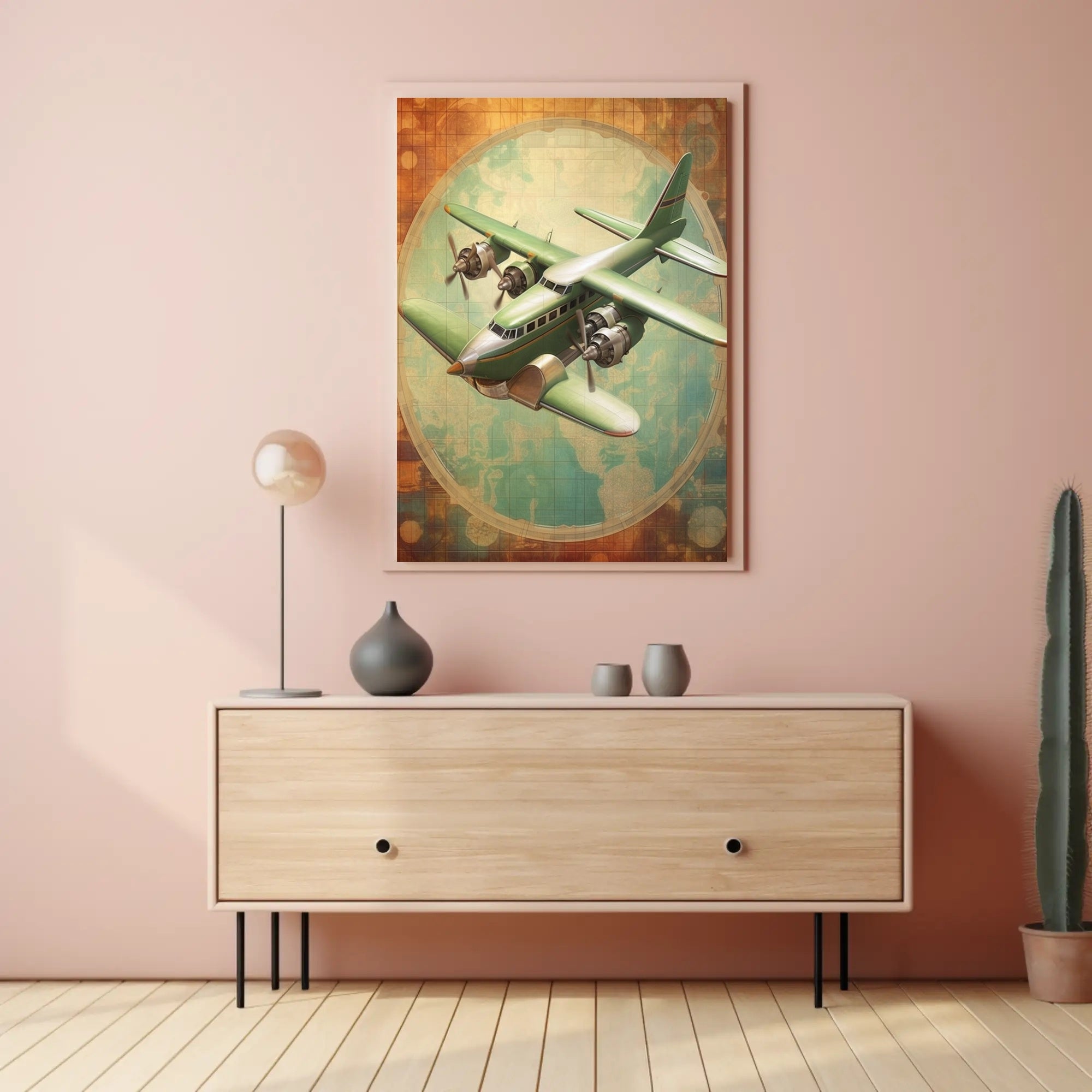 Vintage Aircraft Illustration Poster