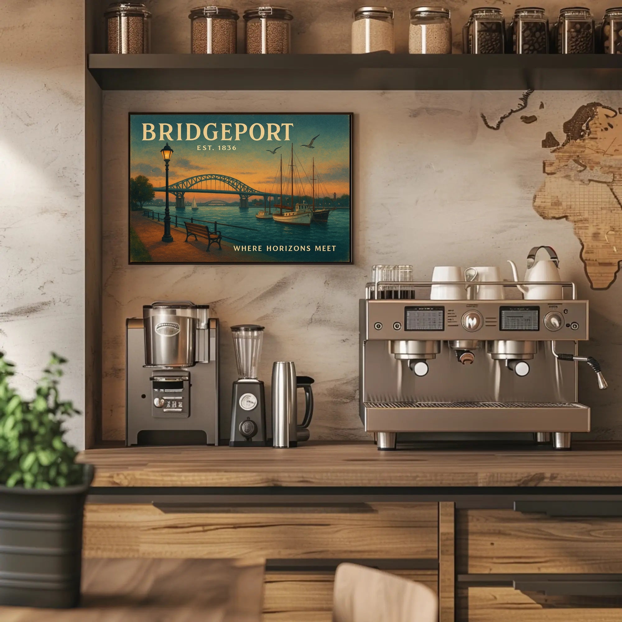 Bridgeport Travel Poster Where Horizons Meet