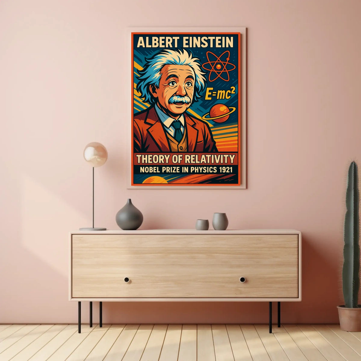 Einstein Relativity Vintage Curious Minds Poster
