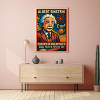 Einstein Relativity Vintage Curious Minds Poster