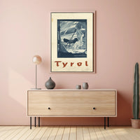 Tyrol Alpine Winter Adventure Monochrome Travel Poster PosterGoat