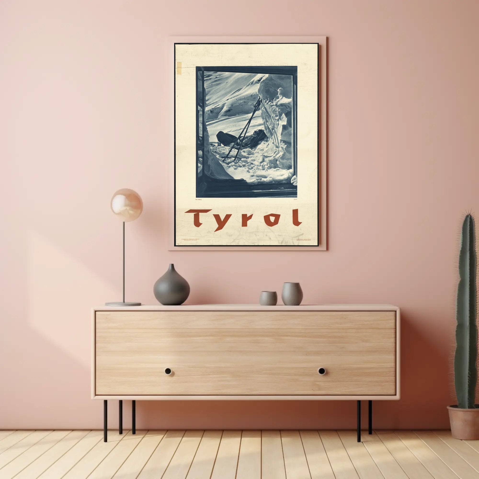 Tyrol Alpine Winter Adventure Monochrome Travel Poster PosterGoat
