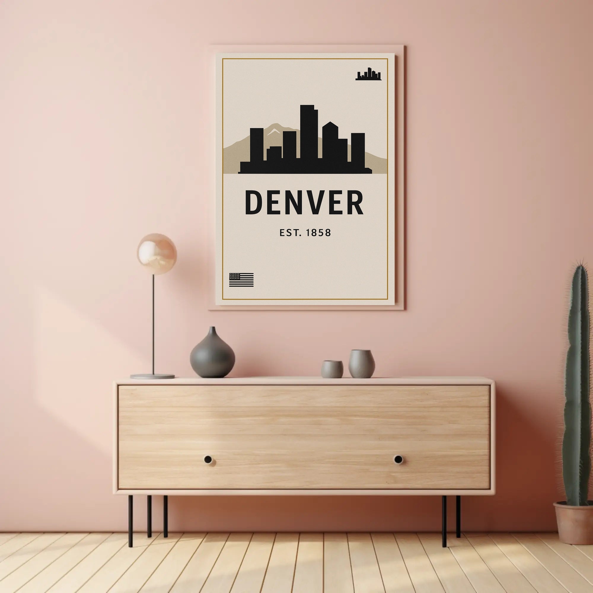 Denver Skyline Est. 1858 Poster PosterGoat