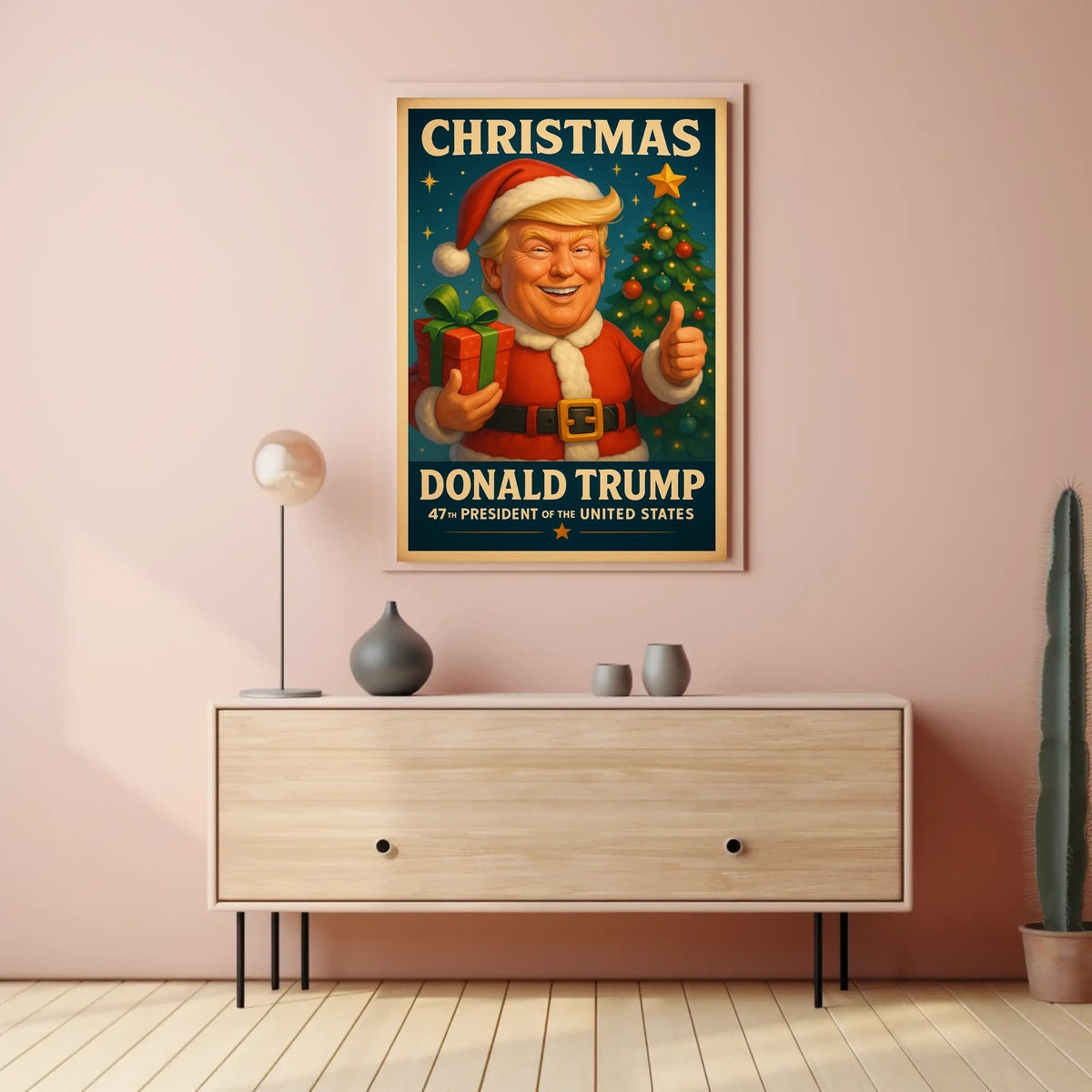 Santa Claus Christmas Cheer Caricature - Pop Culture Poster