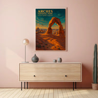 Arches National Park Scenic Vintage National Park Poster
