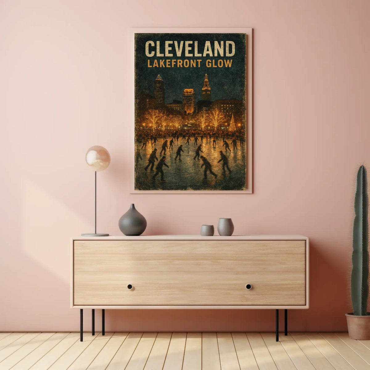 Cleveland Lakefront Glow Poster