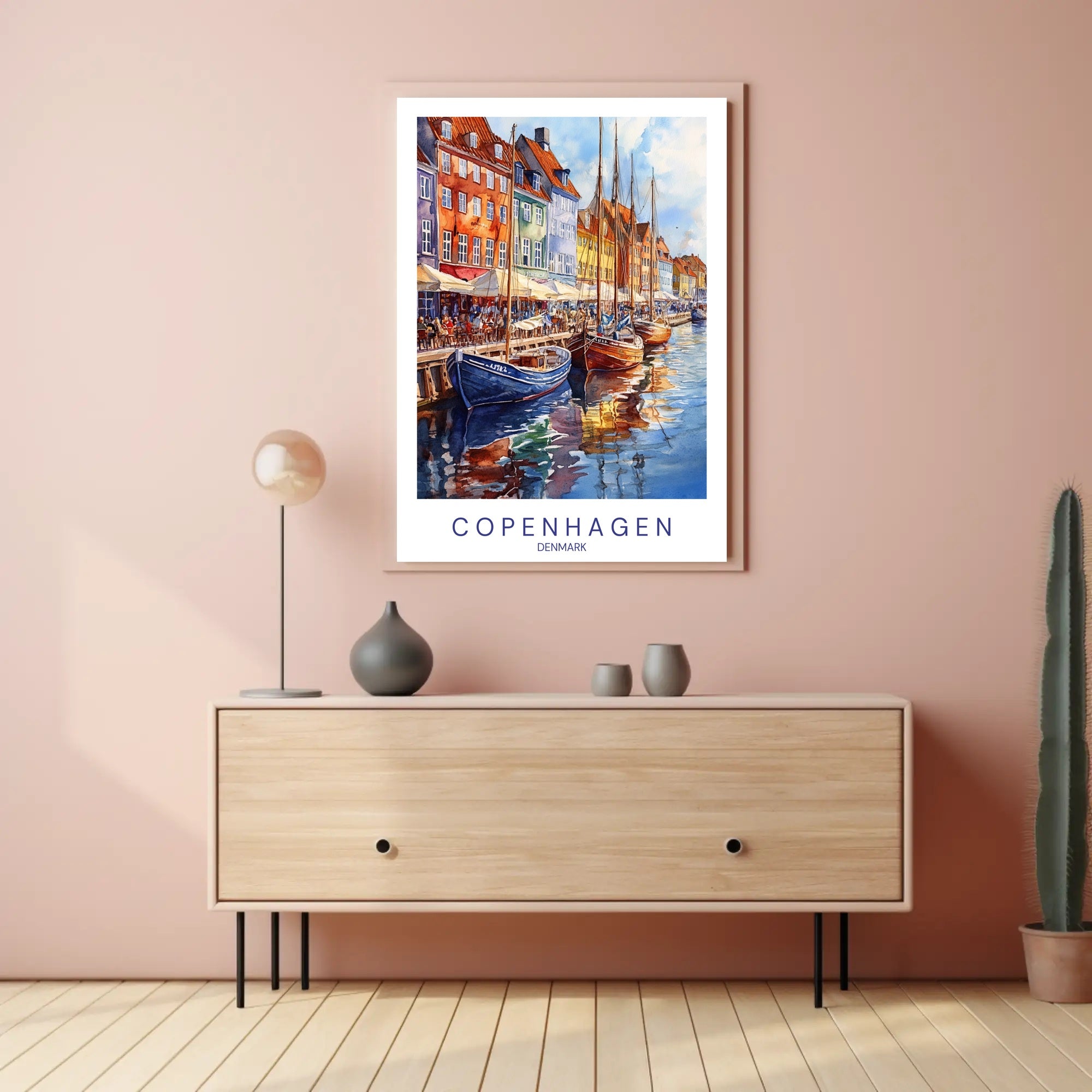 Colorful Waterfront in Copenhagen Poster PosterGoat
