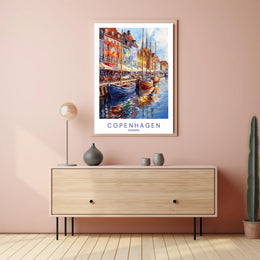 Colorful Waterfront in Copenhagen Poster PosterGoat