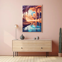 Artistic Carlsberg Caverns National Park Scenic Travel Poster