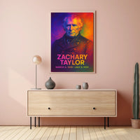 Zachary Taylor 12th President of the United States Neon Gradient Overlay Poster