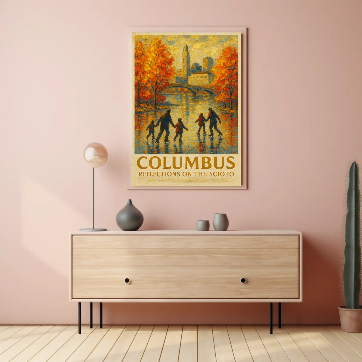 Columbus Reflections On The Scioto Poster