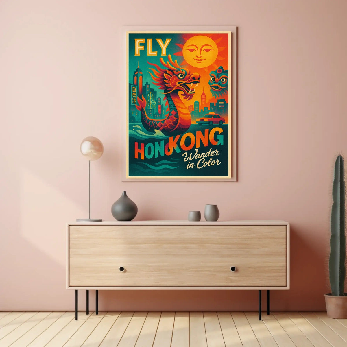 Fly To Hong Kong Wander In Color Poster