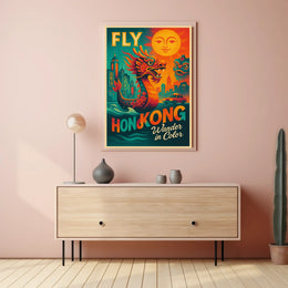 Fly To Hong Kong Wander In Color Poster