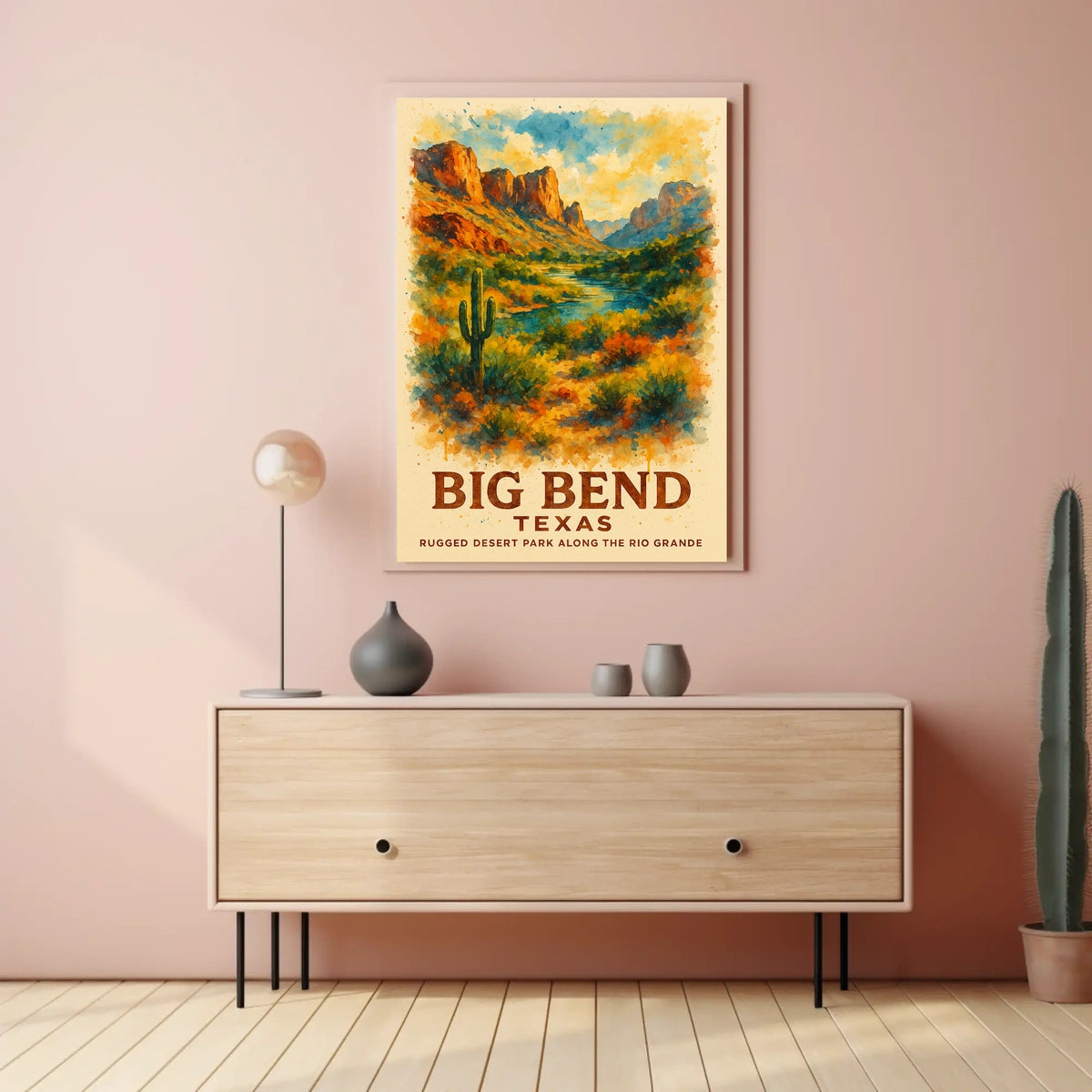 Big Bend National Park Watercolor Desert National Park Poster