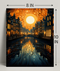 Dreamy Canal At Sunset Poster