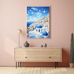 Santorini Greece Stunning Scenic Views Travel Poster